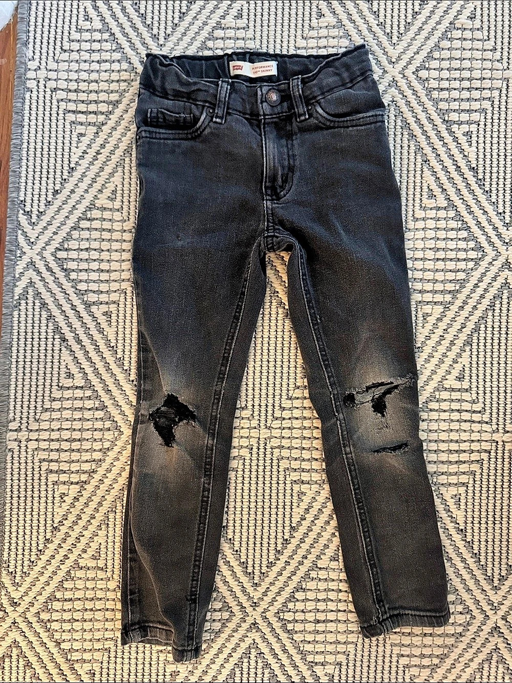 Levi's 510 Skinny Distressed Jeans Black Boys 5